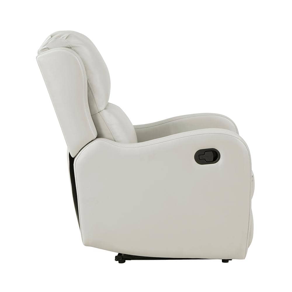 Taupe Faux Leather Recliner with Manufactured Wood Frame