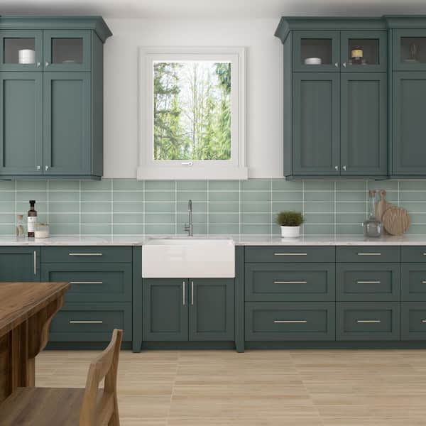 Stencil Mint 4 in. x 12 in. Glaze Porcelain Half Moon Floor and Wall Tile (5.81 sq. ft./case)