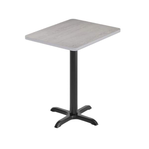 Carnegy Avenue Graniss Classic Gray Wood Laminate 24 in. Trestle Dining Table Seat of 2 X Style Table Height Base