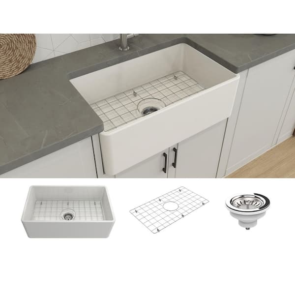 Dorset 30 in. Farmhouse Apron Front White Fireclay Single Bowl Kitchen Sink