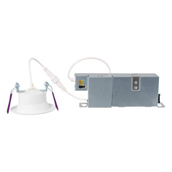 LCR4 4 in. Soft White Selectable CCT Integrated LED Recessed Light With Round Surface Mount White Trim Retrofit Module