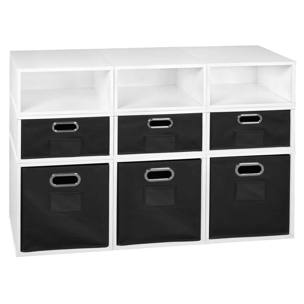 Regency 26 In H X 39 In W X 13 In D White Wood 9 Cube Organizer   White Wood Grain Black Regency Cube Storage Organizers Hdcpc3f6hwhhbk 64 1000 