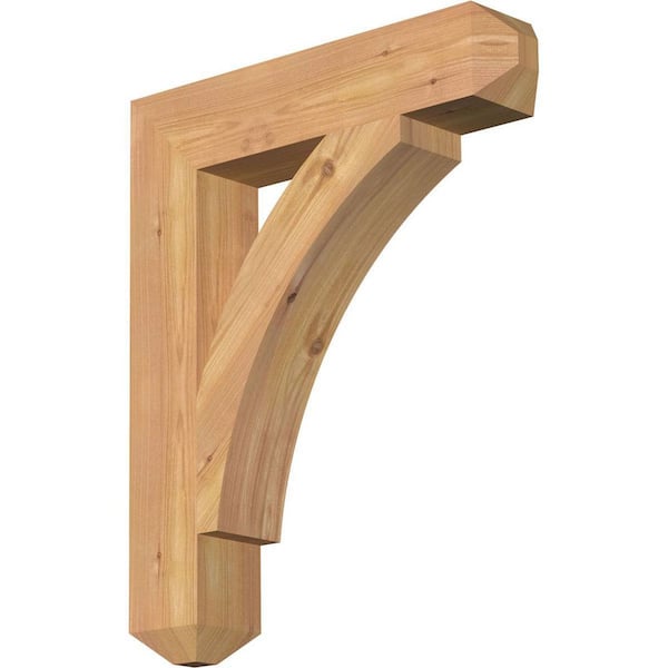 Ekena Millwork 3.5 in. x 22 in. x 18 in. Western Red Cedar Thorton Craftsman Smooth Bracket