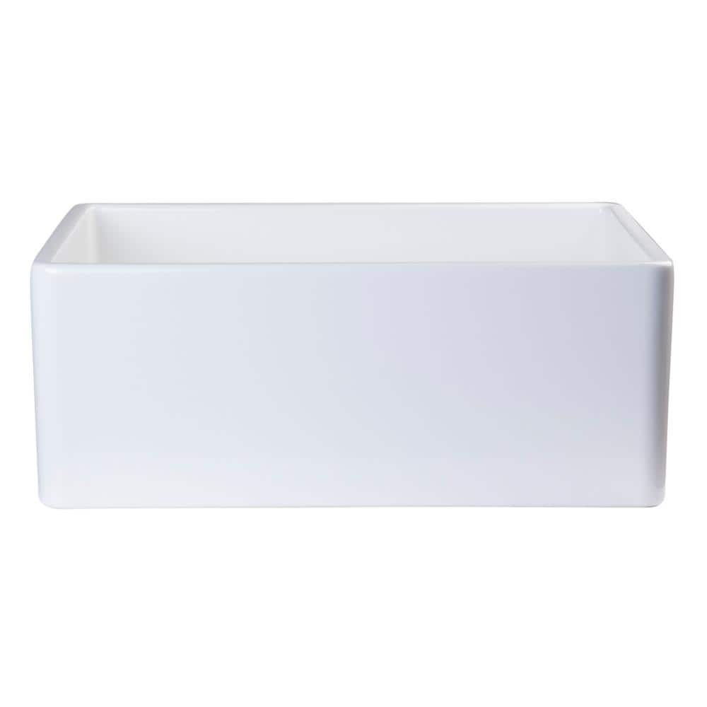 White Fireclay Farmhouse Apron Single Bowl Kitchen Sink