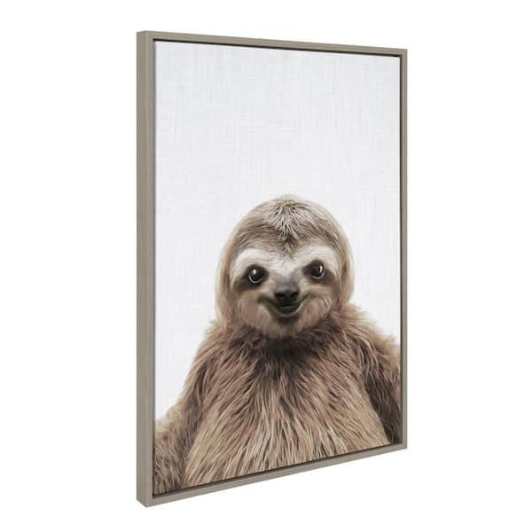 Sylvie "Sloth Color" by Simon Te of Tai Prints Framed Animals Art Print 23 in. x 33 in.