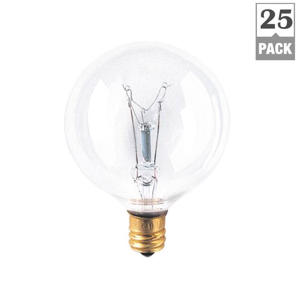 Bulbrite 15-Watt G16.5 String Bulb Replacement Dimmable Warm White Light Incandescent Light Bulb (25-Pack) Bulbrite 15-Watt G16.5 String Bulb Replacement Dimmable Warm White Light Incandescent Light Bulb (25-Pack)