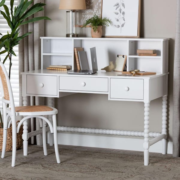 Archwood 46.5 in. White 3-Drawer Desk