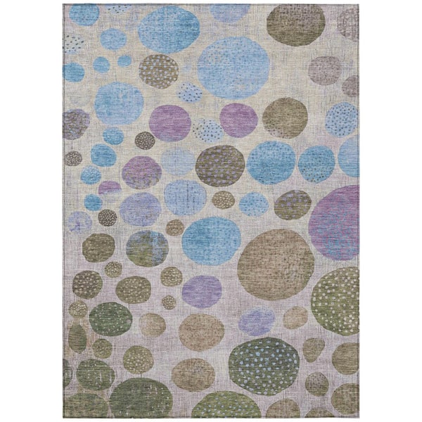 Chantille Machine Washable Indoor/Outdoor Abstract ACN1899 Taupe 5 ft. x 7 ft. 6 in. Accent Rug