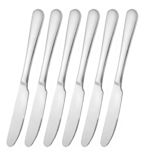 9 in. Stainless Steel Dinner Knives Set for Daily Use, Outdoor Dining, and Parties, Dishwasher Safe, 24-Piece