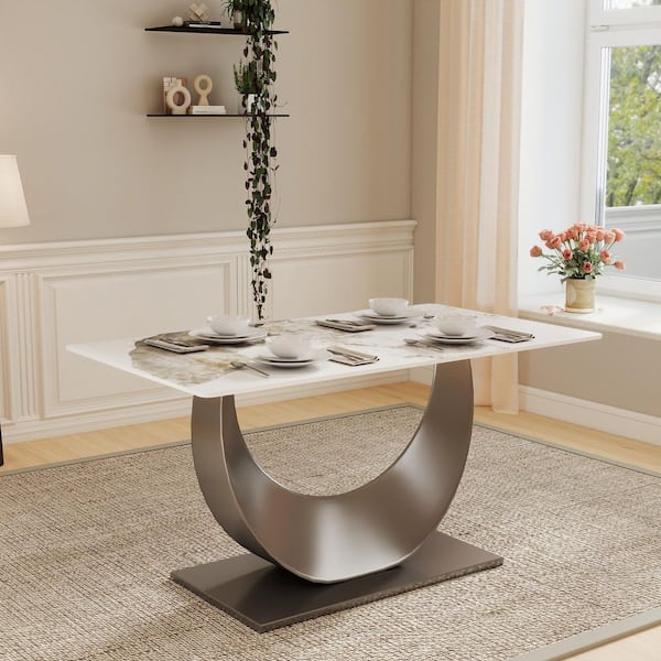 Magic Home 63 in. Pandora Rectangular Sintered Stone Tabletop