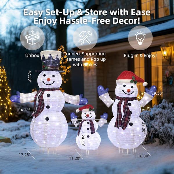 Starfree 47.5 in. 3-Piece Outdoor Christmas Decoration Pop-Up
