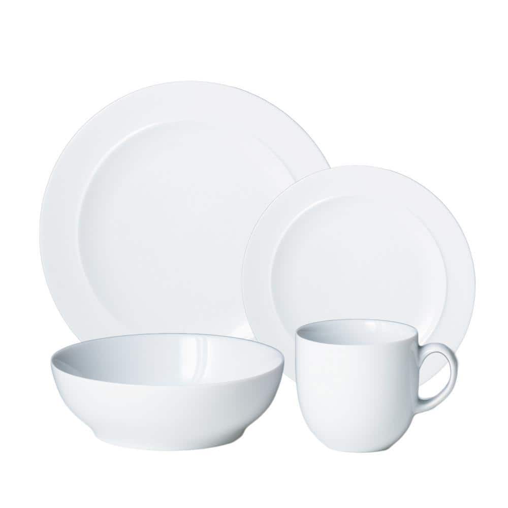 Denby 4-Piece White Dinnerware Set WHT-100 - The Home Depot