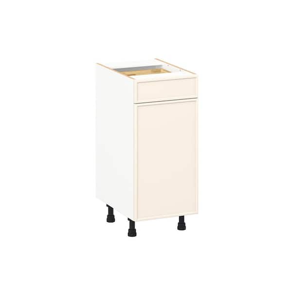 Fairview 15 in. W x 21 in. D x 34.5 in. H Assembled Slim Shaker Bath Base Kitchen Cabinet in Washed Linen with 1-Drawer