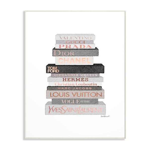  The Stupell Home Decor Collection Watercolor High Fashion  Bookstack Padded Pink Bag Wall Plaque Art, 12 x 12, Pink, for Bedroom:  Paintings