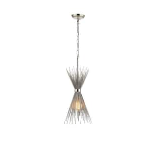 Decomus 100-Watt 1-Light Nickel Sputnik Pendant Light with Metal Wire Shade, No Bulbs Included