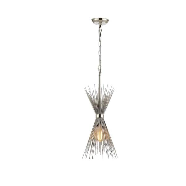 Unbranded Decomus 100-Watt 1-Light Nickel Sputnik Pendant Light with Metal Wire Shade, No Bulbs Included