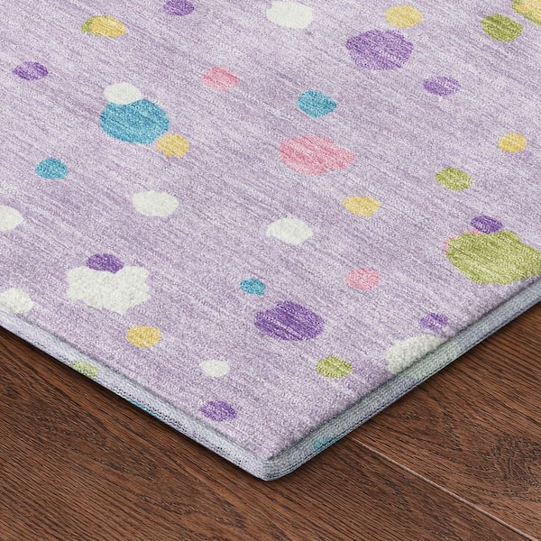 Mayfield Premium Machine Washable Abstract AMF2518 Lavender 5 ft. x 7 ft. 6 in. Area Rug
