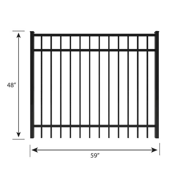 FORGERIGHT Vinings 4 ft. W x 4 ft. H Black Aluminum Pre-Assembled Fence Gate