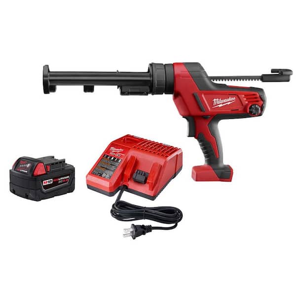 Milwaukee M18 18V Lithium-Ion Cordless 10 oz. Caulk Gun with One 5.0Ah Battery and Charger