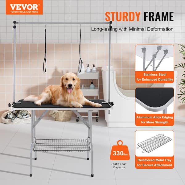 VEVOR Pet Grooming Table Two Arms with Clamp, 46 in. Dog Grooming