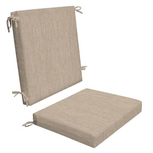 Outdoor Midback Dining Chair Cushion Textured Solid Birch Tan