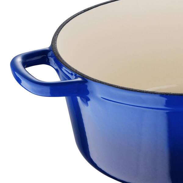 MasterPRO 6 qt. Cast Iron Dutch Oven with Lid, Blue