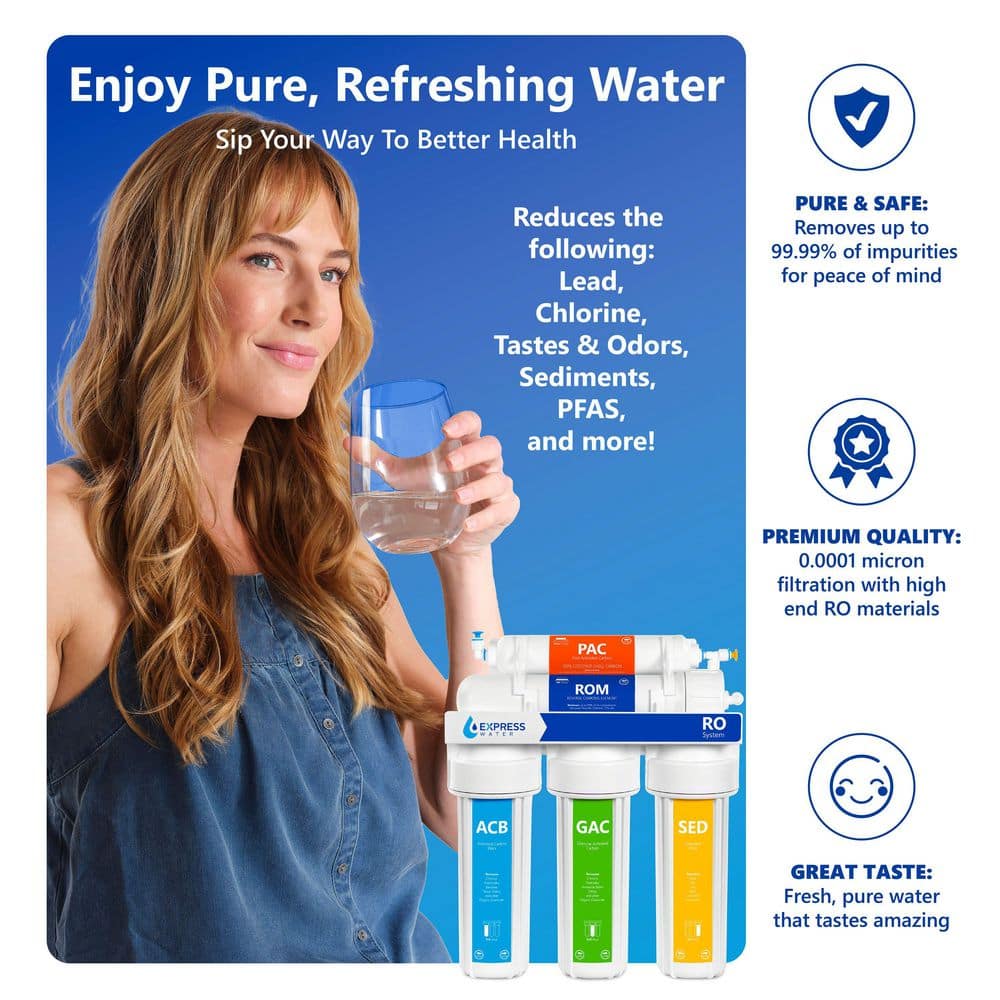 White 5-Stage Under-Sink Reverse Osmosis Water Filtration System