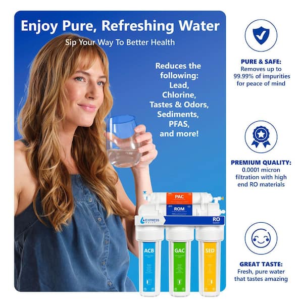 Express Water Reverse Osmosis 5 Stage Water Filtration System – NSF Certified – Faucet, Tank and 4 Filters – 50 GPD Express Water Reverse Osmosis 5 Stage Water Filtration System – NSF Certified – Faucet, Tank and 4 Filters – 50 GPD