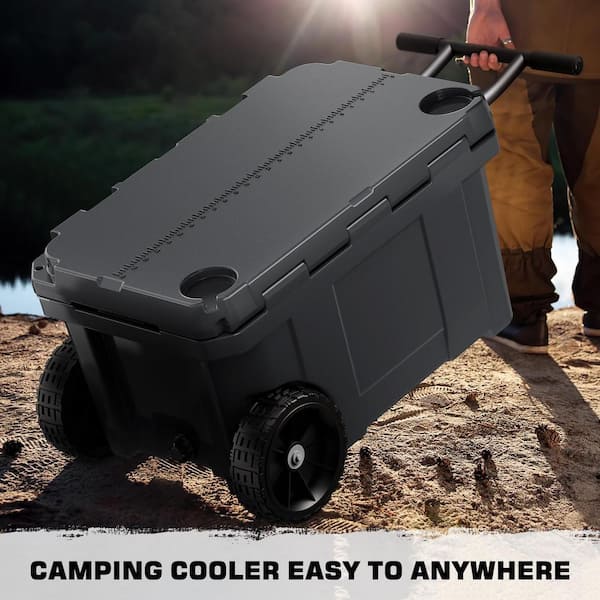 Gilati Gray 55 qt. Portable Chest Cooler, Leak-Proof Outdoor