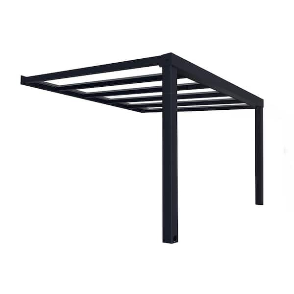 Stockholm 11 ft. x 12 ft. Gray/Clear Aluminum Patio Cover