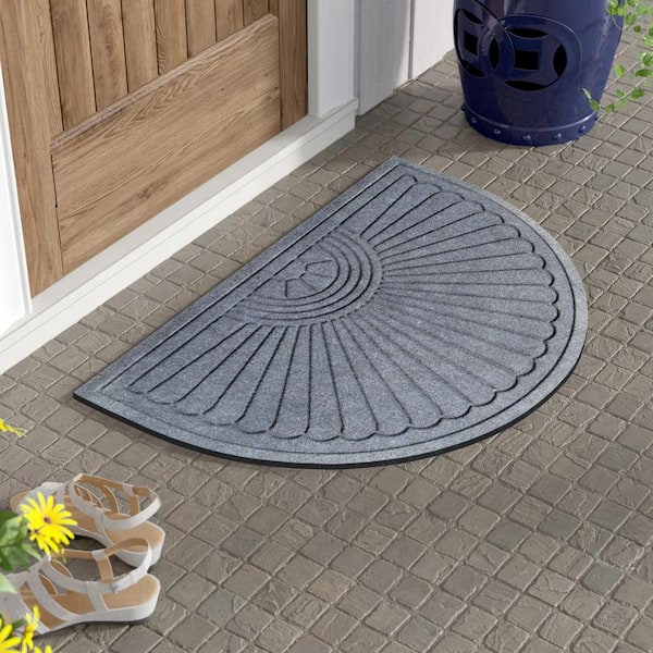 A1HC Half-Moon Dark Grey 24 in. x 36 in. Eco-Poly Indoor/Outdoor Mat with  Anti Tire Crumb Backing A1HCPR69-EP09 - The Home Depot