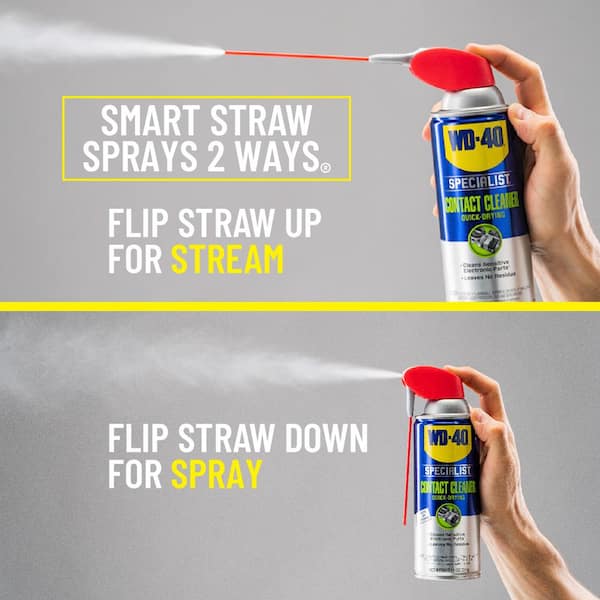 WD-40 SPECIALIST 11 oz. Contact Cleaner, Quick-Drying Electric Equipment Cleaner with Smart Straw (2-Pack) 611918 - The Home Depot WD-40 SPECIALIST 11 oz. Contact Cleaner, Quick-Drying Electric Equipment Cleaner with Smart Straw (2-Pack) 611918 - The Home Depot