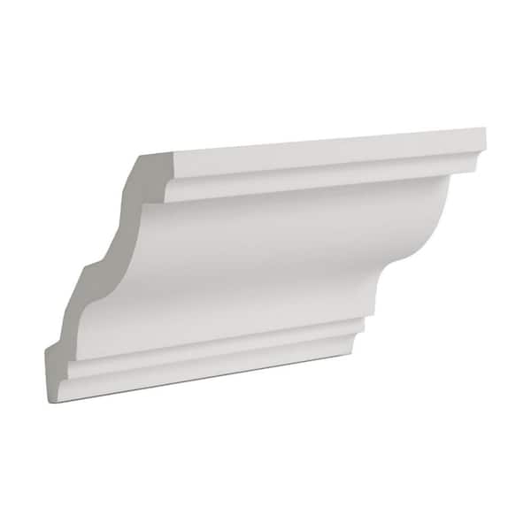 American Pro Decor 4-1/8 in. x 5 in. x 6 in. Long Plain Polyurethane Crown Moulding Sample