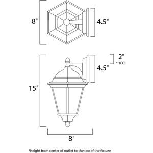 Westlake 8 in. W 1-Light Rust Patina Outdoor Wall Lantern Sconce