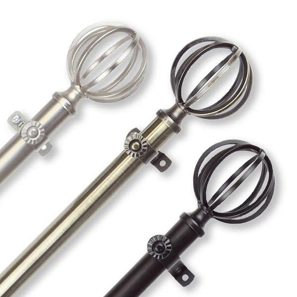 Unbranded 28 in. to 48 in. Adjustable 13/16 in. Leoni Single Curtain Rod in Black