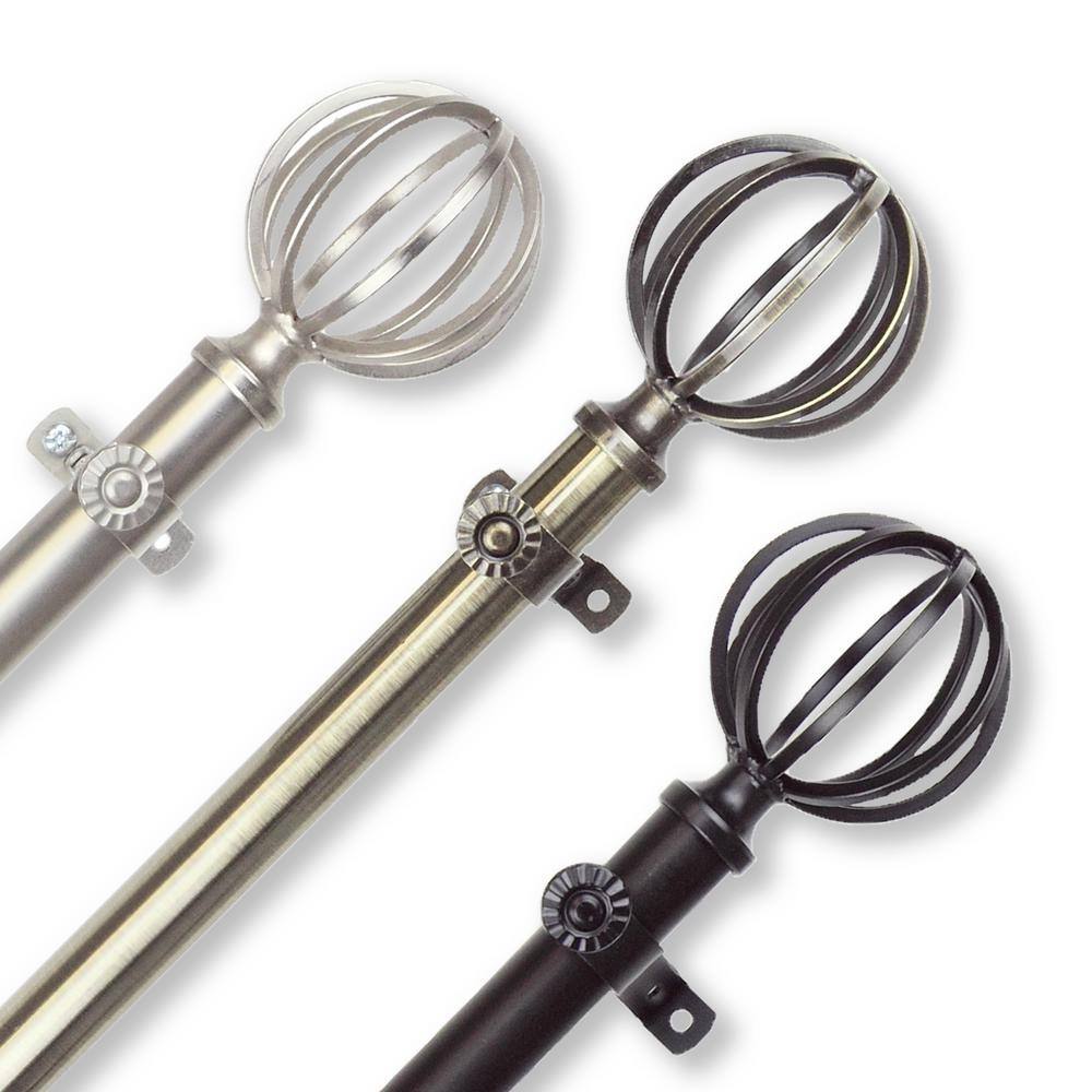 48 in. to 84 in. Adjustable 13/16 in. Leoni Single Curtain Rod in Antique B