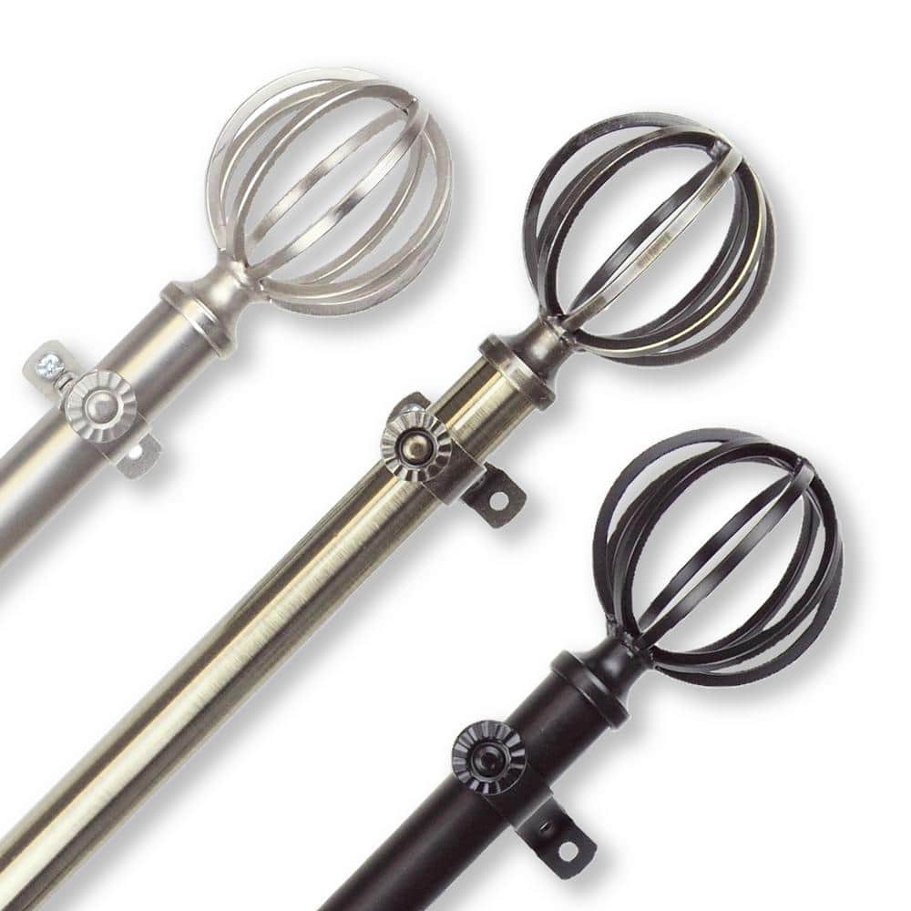 66 in. to 120 in. Adjustable 13/16 in. Leoni Single Curtain Rod in Antique 