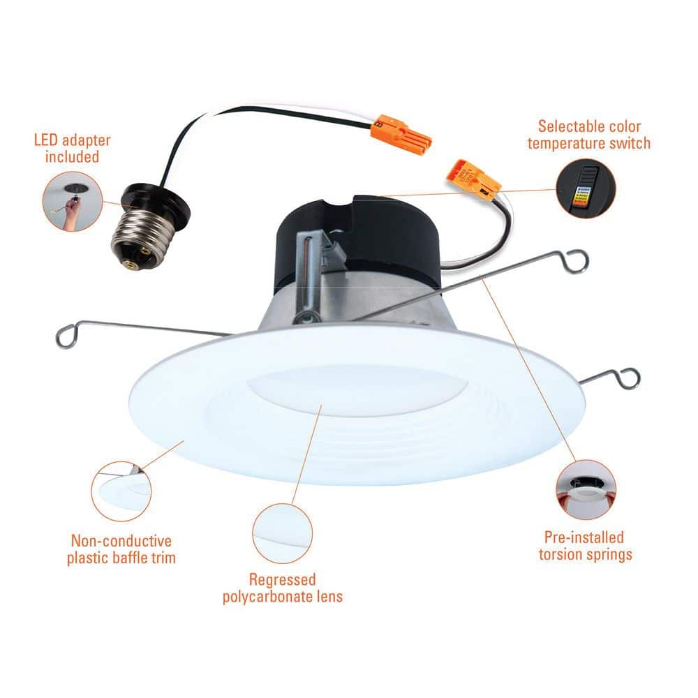 Halo White Aluminum 5-6 Inch LED Retrofit Recessed Light