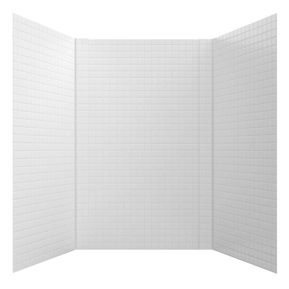 Aloha 60 in. W x 96 in. H x 42 in. D Three piece Glue-Up PVC Tub Surrounds Wall Panels in Gloss White price history on PriceWatchPro