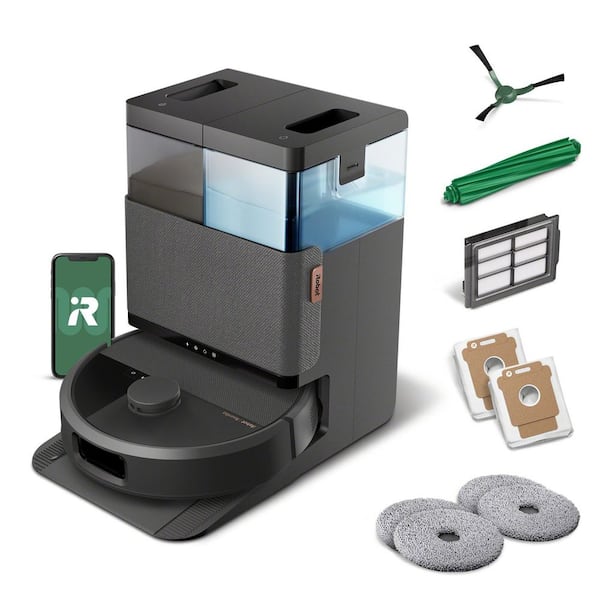 Roomba 505 Combo 13.8 in. Robotic Vacuum and Mop Plus with Smart Navigation Plus AutoWash Dock​ in Black