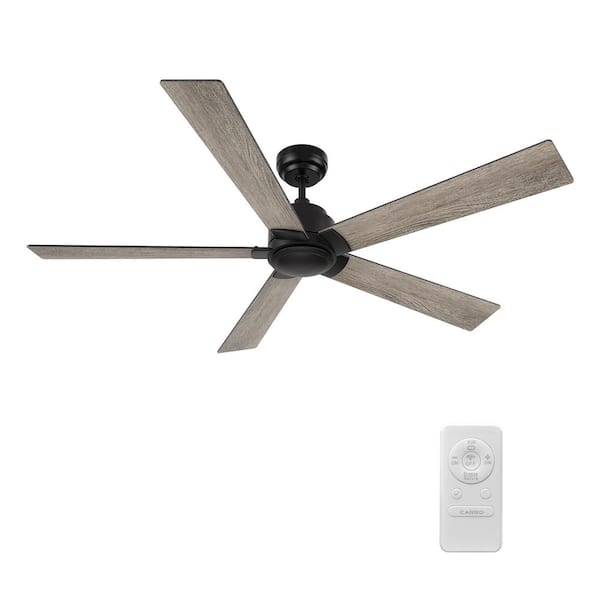 CARRO Welland 60 in. Indoor Black 10-Speed DC Motor Ceiling Fan with ...