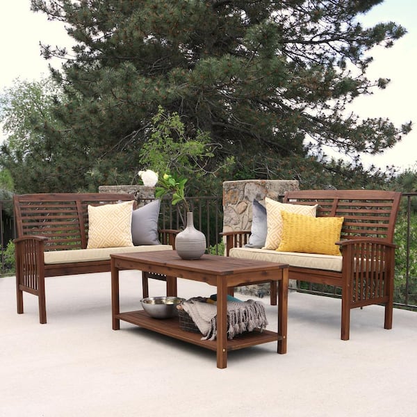 Reviews For Walker Edison Furniture Company Boardwalk Dark Brown Acacia Wood Outdoor Coffee Table Pg 1 The Home Depot - Pier One Outdoor Furniture Reviews