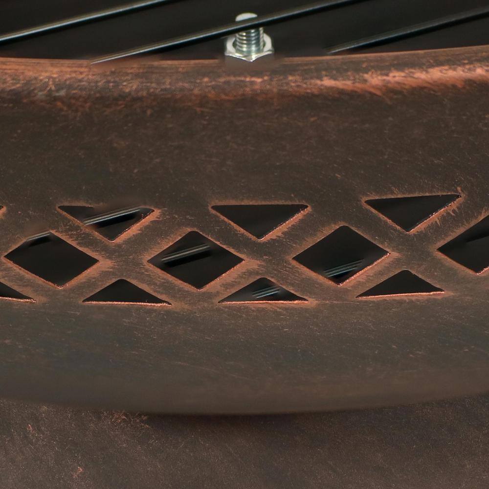25-Inch Black Steel Wood Burning Fire Pit with Spark Screen