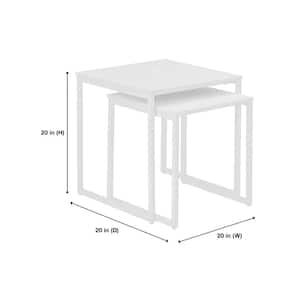 Donnelly White Nesting Tables with White Wood Top (Set of 2)