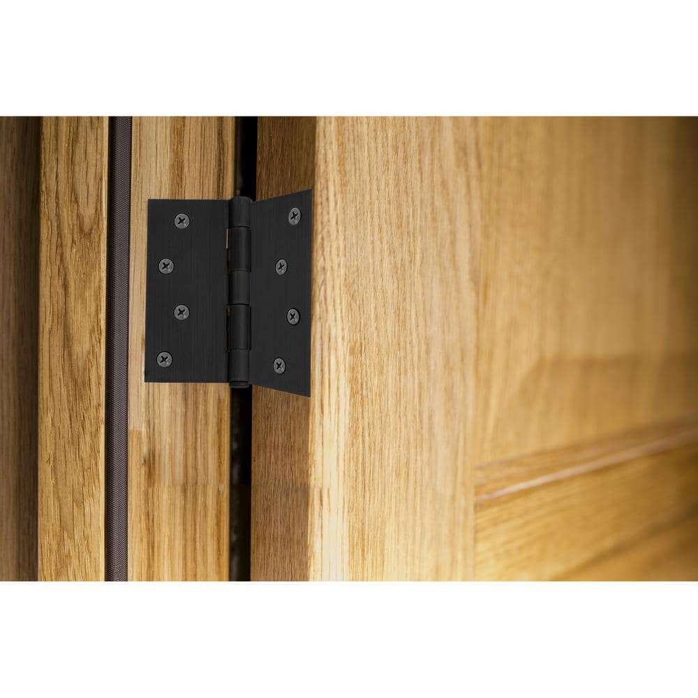 Matte Black Steel 4'' x 4'' Door Hinges with Removable Pin