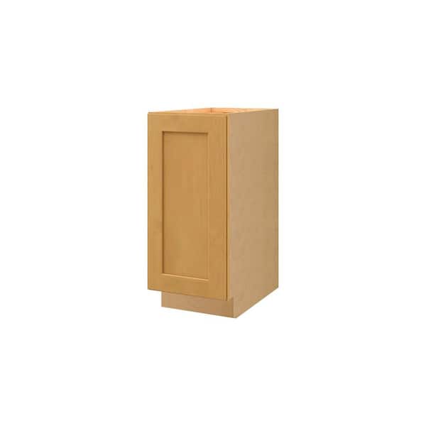 Aberdeen Recessed 18 in. W x 34.5 in. H x 24 in. D in Caramel Plywood Assembled Full Height Door Base Cabinet