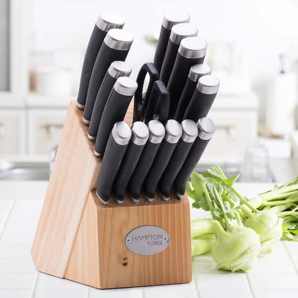 Pink Knife Set with Magnetic Knife Block - 6 PC Pink and Gold Knife Set  with Block Includes Pink Kitchen Knife Set & Ashwood Magnetic Knife Holder  