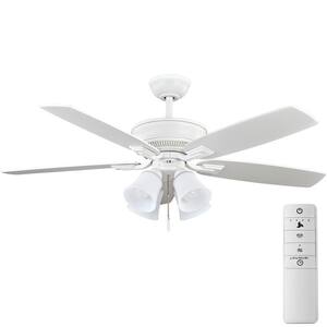Devron 52 in. Matte White LED Smart Hubspace Ceiling Fan with Light Kit and Remote Control