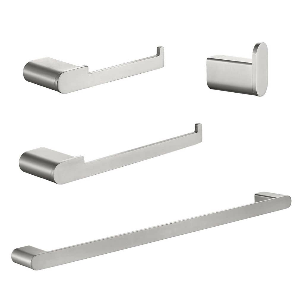 23.6 in. Wall Mounted Towel Bar Set 4 Pieces Set in Brushed Nickel price history on PriceWatchPro