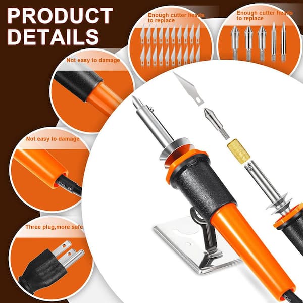 1.57 in. Metal Electric Hot Knife Cutter Tool for Cutting and Carving Soft Thin Foam, Cloth and Stencil (30-Pack)